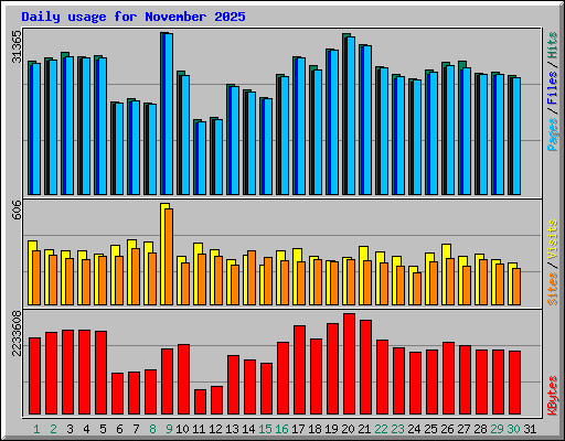 Daily usage for November 2025