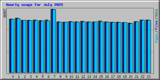 Hourly usage for July 2025